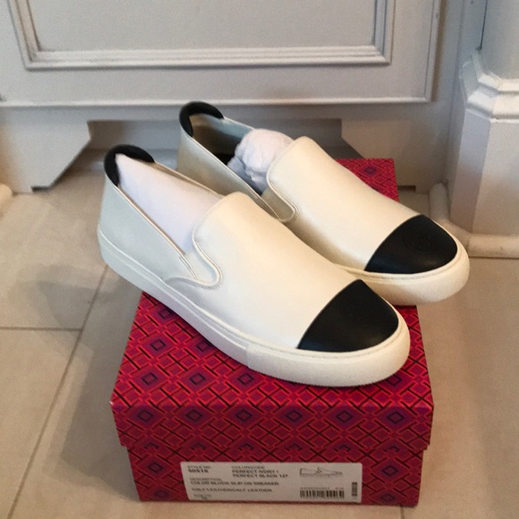 tory burch color block slip on sneaker